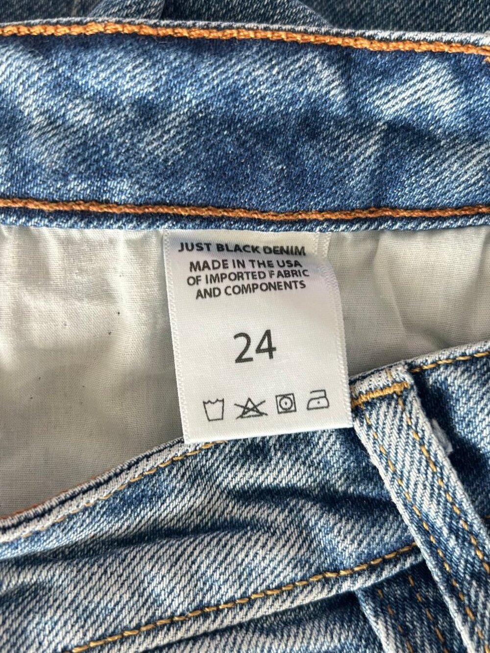 Just Black Denim Seamed Barrel Jeans High Rise Raw Hem Medium Wash Size 24 - Picture 7 of 11